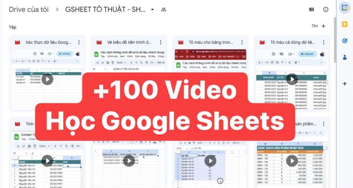 +100 Video ngắn - Sử dụng các hàm để giải quyết bài toán trong Google Sheets